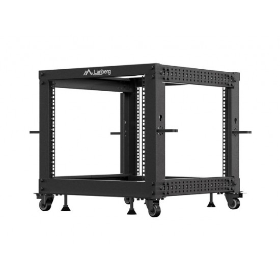 Lanberg open rack 19" 9U 600x600-1100 adjustable black Lanberg open rack 19" 9U 600x600-1100 adjustable black