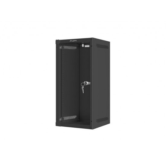 Lanberg rack cabinet 10" wall-mount 12U/280x310 (flat pack) with glass door black Lanberg rack cabinet 10" wall-mount 12U/280x310 (flat pack) with glass door black