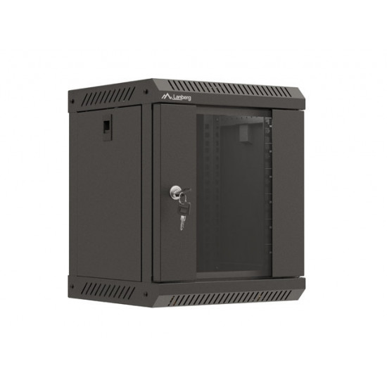 Lanberg rack cabinet 10" wall-mount 6U/300x300 (flat pack) with glass door black Lanberg rack cabinet 10" wall-mount 6U/300x300 (flat pack) with glass door black