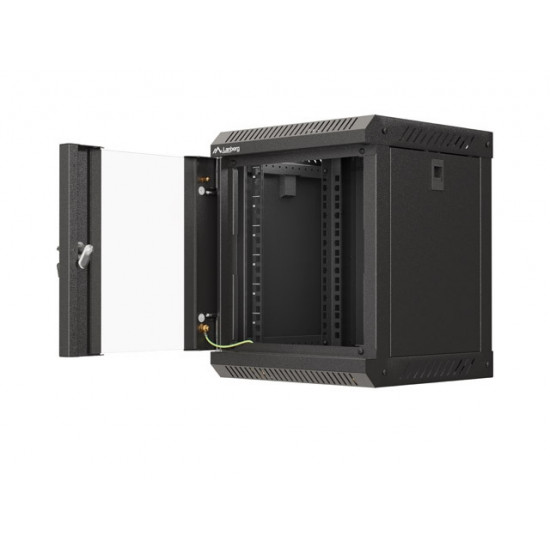 Lanberg rack cabinet 10" wall-mount 6U/300x300 (flat pack) with glass door black Lanberg rack cabinet 10" wall-mount 6U/300x300 (flat pack) with glass door black