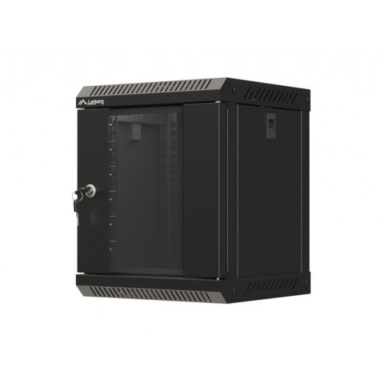 Lanberg rack cabinet 10" wall-mount 6U/300x300 (flat pack) with glass door black Lanberg rack cabinet 10" wall-mount 6U/300x300 (flat pack) with glass door black