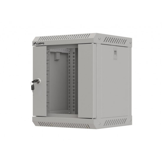 Lanberg rack cabinet 10" wall-mount 6U/300x300 (flat pack) with glass door grey