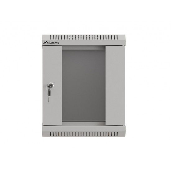 Lanberg rack cabinet 10" wall-mount 6U/300x300 (flat pack) with glass door grey