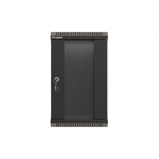 Lanberg rack cabinet 10" wall-mount 9U/300x300 (flat pack) with glass door black Lanberg rack cabinet 10" wall-mount 9U/300x300 (flat pack) with glass door black