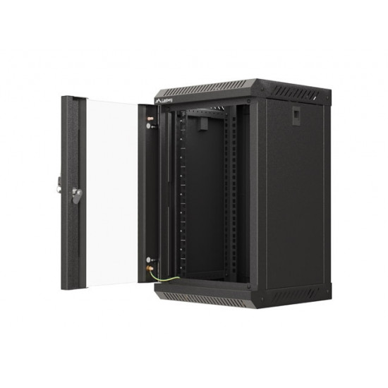 Lanberg rack cabinet 10" wall-mount 9U/300x300 (flat pack) with glass door black Lanberg rack cabinet 10" wall-mount 9U/300x300 (flat pack) with glass door black