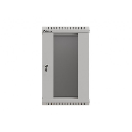 Lanberg rack cabinet 10" wall-mount 9U/300x300 (flat pack) with glass door grey Lanberg rack cabinet 10" wall-mount 9U/300x300 (flat pack) with glass door grey