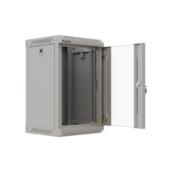 Lanberg rack cabinet 10" wall-mount 9U/300x300 (flat pack) with glass door grey Lanberg rack cabinet 10" wall-mount 9U/300x300 (flat pack) with glass door grey
