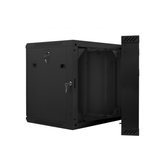 Lanberg rack cabinet 19” double-section wall-mount 12U / 600x600 for self-assembly (flat pack), black