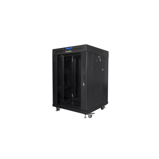 Lanberg rack cabinet 19" free-standing 15U/600x600 (flat pack) with glass door lcd black v2 Lanberg rack cabinet 19" free-standing 15U/600x600 (flat pack) with glass door lcd black v2