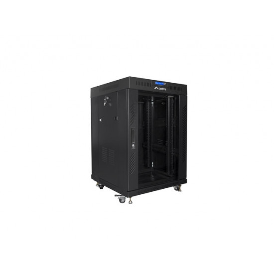 Lanberg rack cabinet 19" free-standing 15U/600x600 (flat pack) with glass door lcd black v2 Lanberg rack cabinet 19" free-standing 15U/600x600 (flat pack) with glass door lcd black v2