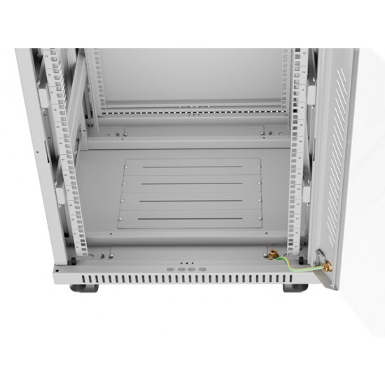 Lanberg rack cabinet 19" free-standing 15U/600x600 (flat pack) with glass door lcd grey v2