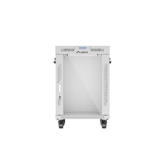 Lanberg rack cabinet 19" free-standing 15U/600x600 (flat pack) with glass door lcd grey v2