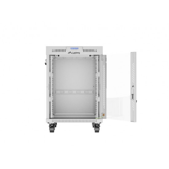 Lanberg rack cabinet 19" free-standing 15U/600x800 (flat pack) with glass door lcd grey v2