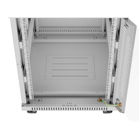 Lanberg rack cabinet 19" free-standing 15U/600x800 (flat pack) with glass door lcd grey v2