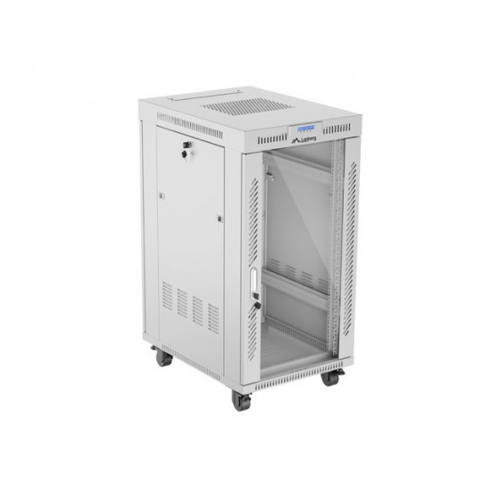 Lanberg rack cabinet 19" free-standing 22U/600x800 (flat pack) with glass door lcd grey v2 Lanberg rack cabinet 19" free-standing 22U/600x800 (flat pack) with glass door lcd grey v2