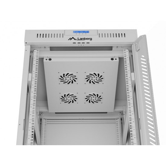 Lanberg rack cabinet 19" free-standing 22U/600x800 (flat pack) with glass door lcd grey v2 Lanberg rack cabinet 19" free-standing 22U/600x800 (flat pack) with glass door lcd grey v2