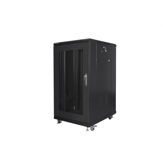 Lanberg rack cabinet 19" free-standing 22U/600x800 (flat pack) with mesh door black Lanberg rack cabinet 19" free-standing 22U/600x800 (flat pack) with mesh door black
