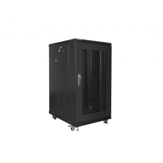 Lanberg rack cabinet 19" free-standing 22U/600x800 (flat pack) with mesh door black Lanberg rack cabinet 19" free-standing 22U/600x800 (flat pack) with mesh door black