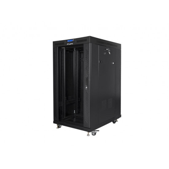 Lanberg rack cabinet 19" free-standing 22U/800x1000 (flat pack) with mesh door lcd black v2 Lanberg rack cabinet 19" free-standing 22U/800x1000 (flat pack) with mesh door lcd black v2