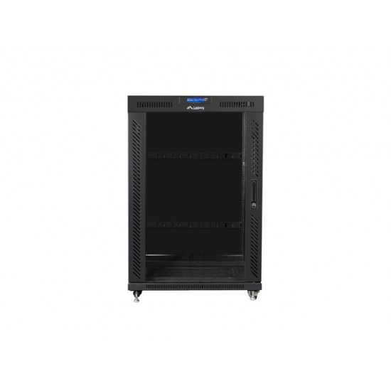 Lanberg rack cabinet 19" free-standing 22U/800x1000 (flat pack) with mesh door lcd black v2 Lanberg rack cabinet 19" free-standing 22U/800x1000 (flat pack) with mesh door lcd black v2