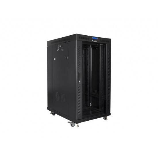 Lanberg rack cabinet 19" free-standing 22U/800x1000 (flat pack) with mesh door lcd black v2 Lanberg rack cabinet 19" free-standing 22U/800x1000 (flat pack) with mesh door lcd black v2