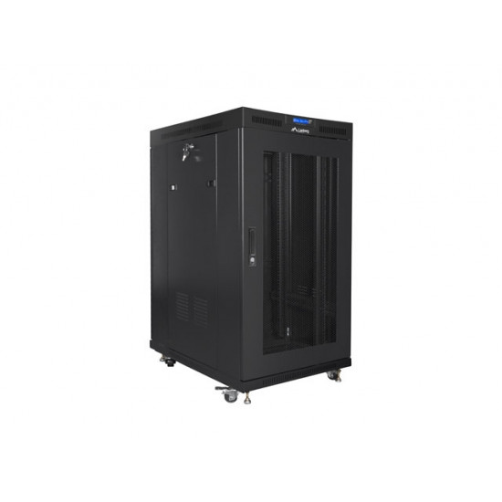 Lanberg rack cabinet 19" free-standing 22U/800x1000 (flat pack) with mesh door lcd black v2 Lanberg rack cabinet 19" free-standing 22U/800x1000 (flat pack) with mesh door lcd black v2
