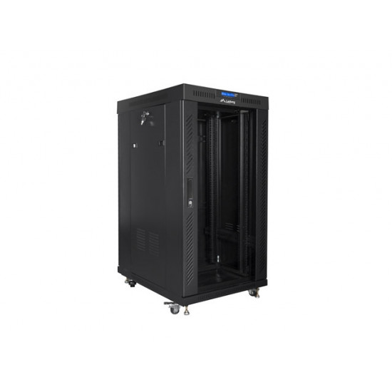 Lanberg rack cabinet 19" free-standing 22U/800x800 (flat pack) with glass door lcd black v2 Lanberg rack cabinet 19" free-standing 22U/800x800 (flat pack) with glass door lcd black v2