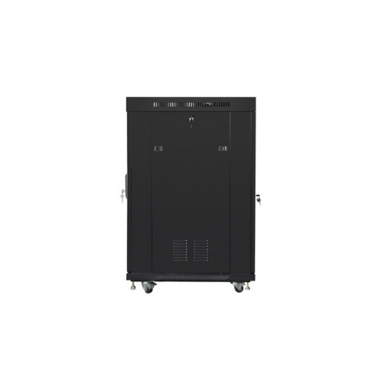 Lanberg rack cabinet 19" free-standing 22U/800x800 (flat pack) with glass door lcd black v2 Lanberg rack cabinet 19" free-standing 22U/800x800 (flat pack) with glass door lcd black v2