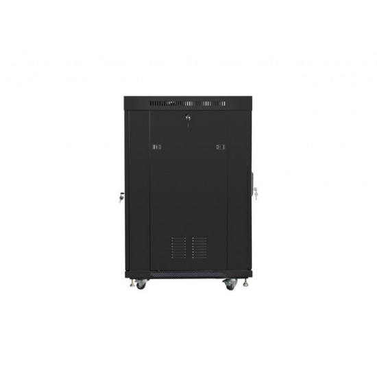 Lanberg rack cabinet 19" free-standing 22U/800x800 (flat pack) with glass door lcd black v2 Lanberg rack cabinet 19" free-standing 22U/800x800 (flat pack) with glass door lcd black v2