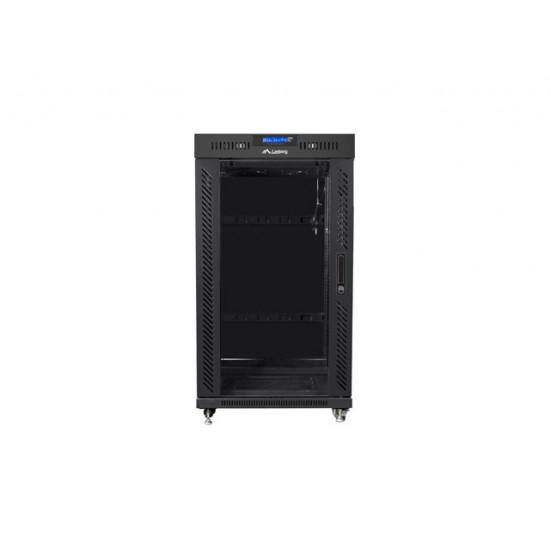 Lanberg rack cabinet 19" free-standing 22U/800x800 (flat pack) with glass door lcd black v2 Lanberg rack cabinet 19" free-standing 22U/800x800 (flat pack) with glass door lcd black v2