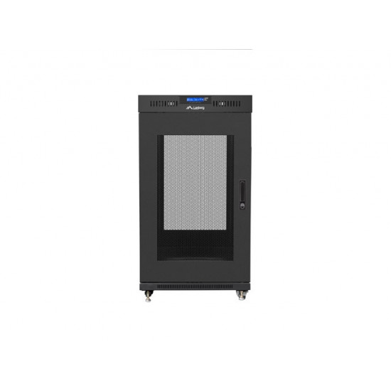 Lanberg rack cabinet 19" free-standing 22U/800x800 (flat pack) with glass door lcd black v2 Lanberg rack cabinet 19" free-standing 22U/800x800 (flat pack) with glass door lcd black v2