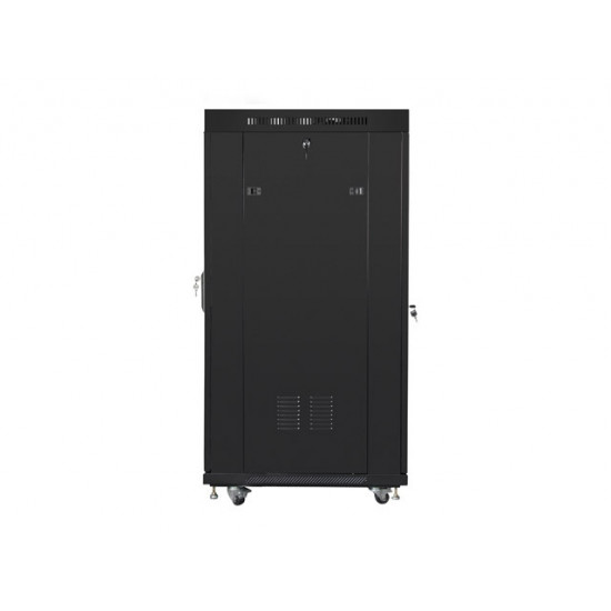 Lanberg rack cabinet 19" free-standing 27U / 600x800 self-assembly flat pack with mesh door LCD, black