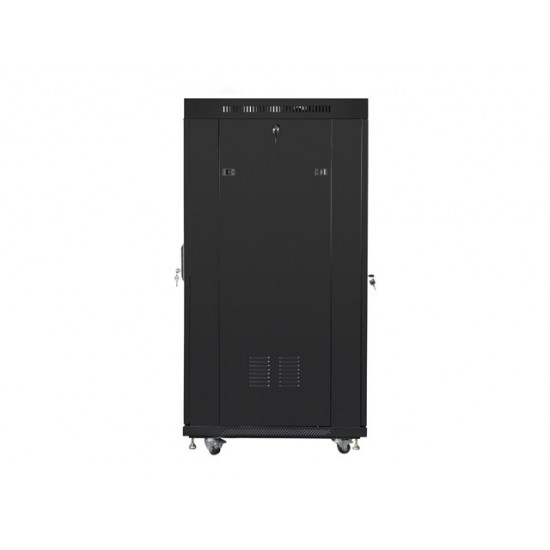 Lanberg rack cabinet 19" free-standing 27U/800x1000 (flat pack) with glass door lcd black v2 Lanberg rack cabinet 19" free-standing 27U/800x1000 (flat pack) with glass door lcd black v2