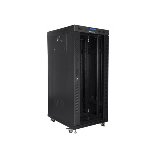 Lanberg rack cabinet 19" free-standing 27U/800x1000 (flat pack) with glass door lcd black v2 Lanberg rack cabinet 19" free-standing 27U/800x1000 (flat pack) with glass door lcd black v2