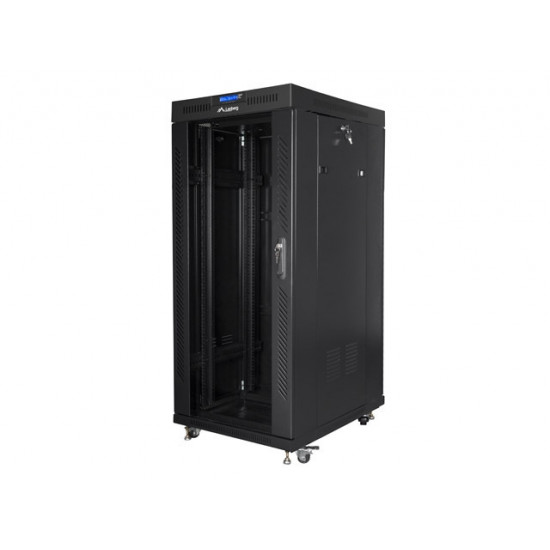 Lanberg rack cabinet 19" free-standing 27U/800x1200 (flat pack) with glass door lcd black Lanberg rack cabinet 19" free-standing 27U/800x1200 (flat pack) with glass door lcd black