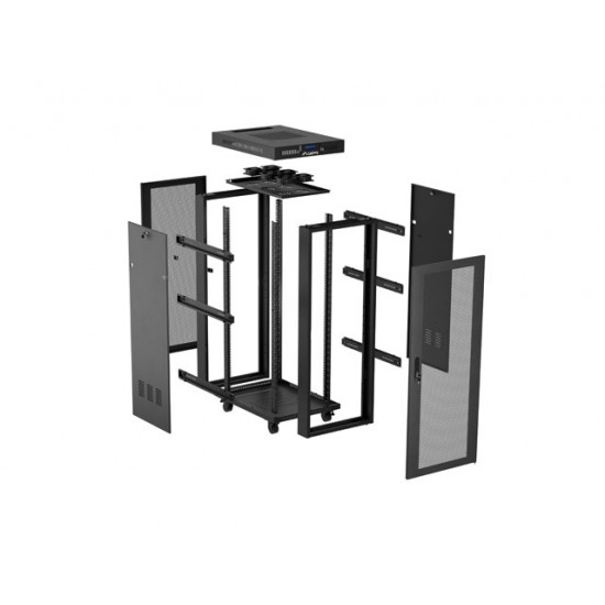 Lanberg rack cabinet 19" free-standing 32U/600X1000 (FLAT PACK) with mesh door LCD black