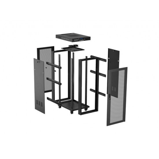 Lanberg rack cabinet 19" free-standing 32U/600X600 (FLAT PACK) with mesh door LCD black Lanberg rack cabinet 19" free-standing 32U/600X600 (FLAT PACK) with mesh door LCD black