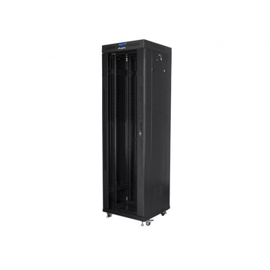 Lanberg rack cabinet 19" free-standing 42U/600x600 (flat pack) with glass door lcd black v2 Lanberg rack cabinet 19" free-standing 42U/600x600 (flat pack) with glass door lcd black v2