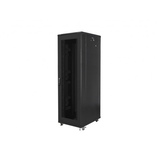 Lanberg rack cabinet 19" free-standing 42U / 800x800 self-assembly flat pack with mesh door, black Lanberg rack cabinet 19" free-standing 42U / 800x800 self-assembly flat pack with mesh door, black