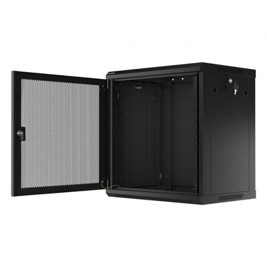 Lanberg rack cabinet 19" wall-mount 12U/600x450 with perforated door black (flat pack) Lanberg rack cabinet 19" wall-mount 12U/600x450 with perforated door black (flat pack)
