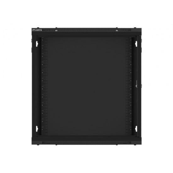 Lanberg rack cabinet 19" wall-mount 12U/600x600 for self-assembly with metal door black (flat pack)