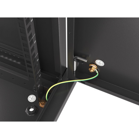 Lanberg rack cabinet 19" wall-mount 12U/600x600 for self-assembly with metal door black (flat pack)
