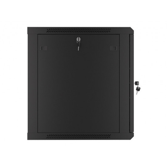 Lanberg rack cabinet 19" wall-mount 12U/600x600 for self-assembly with metal door black (flat pack)