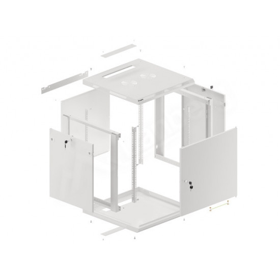 Lanberg rack cabinet 19" wall-mount 12U/600x600 for self-assembly with metal door grey (flat pack) Lanberg rack cabinet 19" wall-mount 12U/600x600 for self-assembly with metal door grey (flat pack)