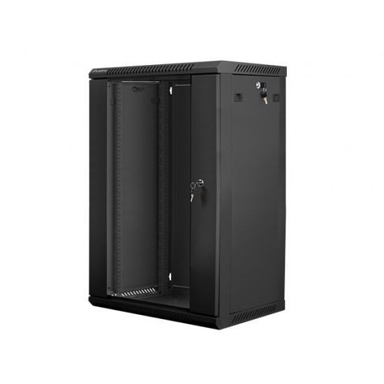 Lanberg rack cabinet 19” wall-mount 18U / 600x450 for self-assembly (flat pack), black Lanberg rack cabinet 19” wall-mount 18U / 600x450 for self-assembly (flat pack), black