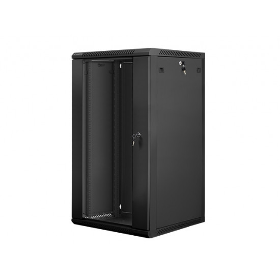 Lanberg rack cabinet 19” wall-mount 22U / 600x600 for self-assembly (flat pack), black