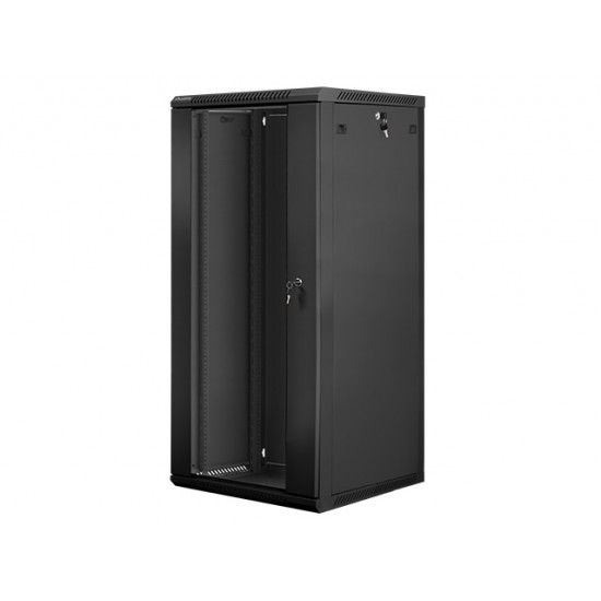 Lanberg rack cabinet 19” wall-mount 27U / 600x600 for self-assembly (flat pack), black