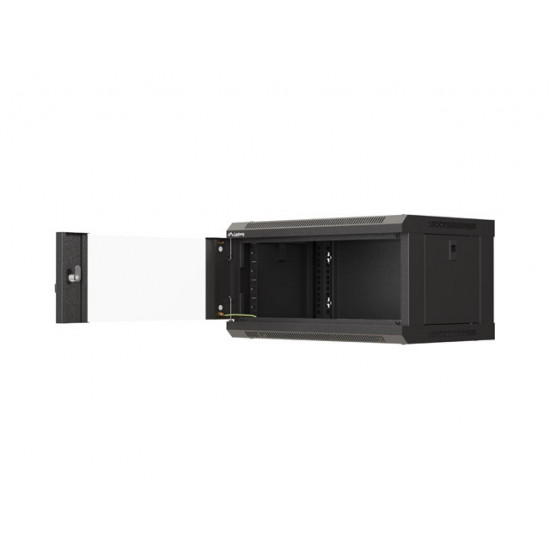 Lanberg rack cabinet 19" wall-mount 4U/540x350 (flat pack) with glass door black Lanberg rack cabinet 19" wall-mount 4U/540x350 (flat pack) with glass door black