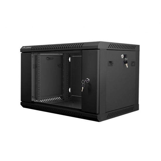 Lanberg rack cabinet 19” wall-mount 6U / 600x450 for self-assembly (flat pack), black Lanberg rack cabinet 19” wall-mount 6U / 600x450 for self-assembly (flat pack), black