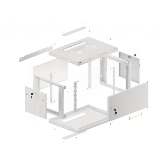 Lanberg rack cabinet 19" wall-mount 6U/600x450 for self-assembly with metal door grey (flat pack) Lanberg rack cabinet 19" wall-mount 6U/600x450 for self-assembly with metal door grey (flat pack)